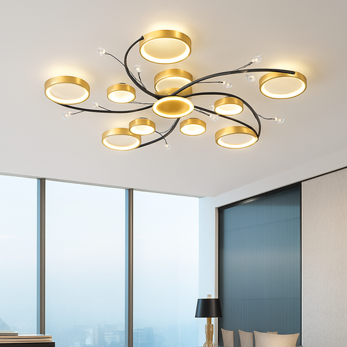 lustre led moderne en cristal pour éclairage intérieur - vue 3 sur 9