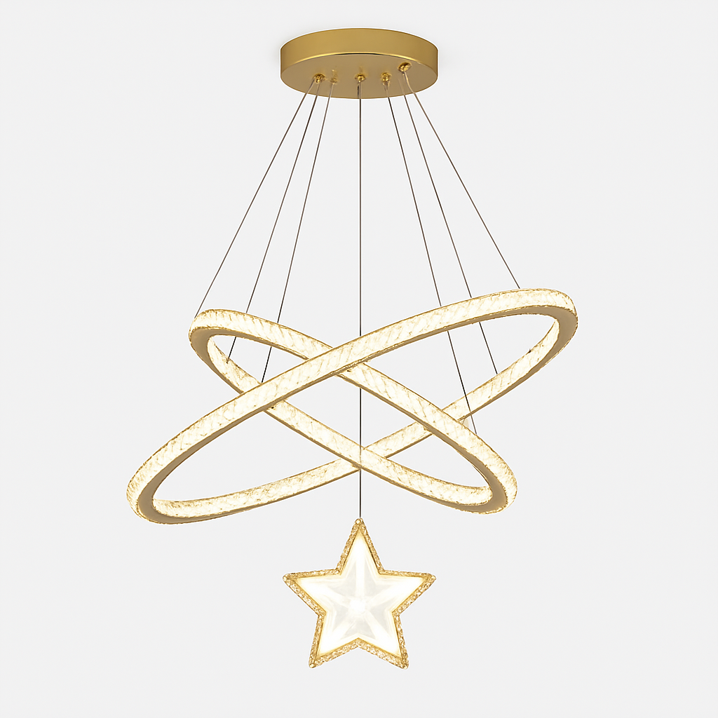 lustre led moderne en cristal pour éclairage intérieur - vue 10 sur 12