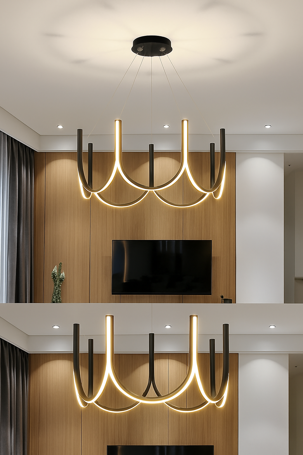 lustre led moderne en u pour décoration intérieure - vue 3 sur 9