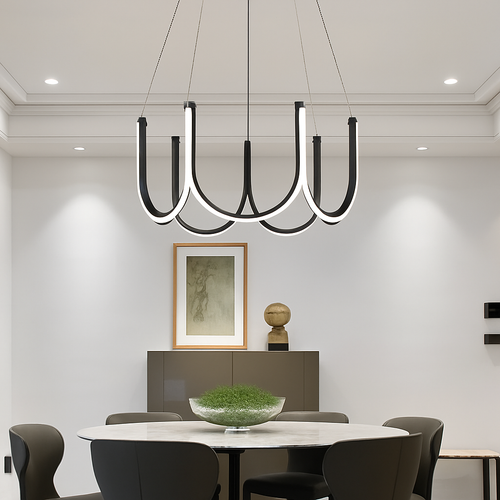 lustre led moderne en u pour décoration intérieure - vue 5 sur 9