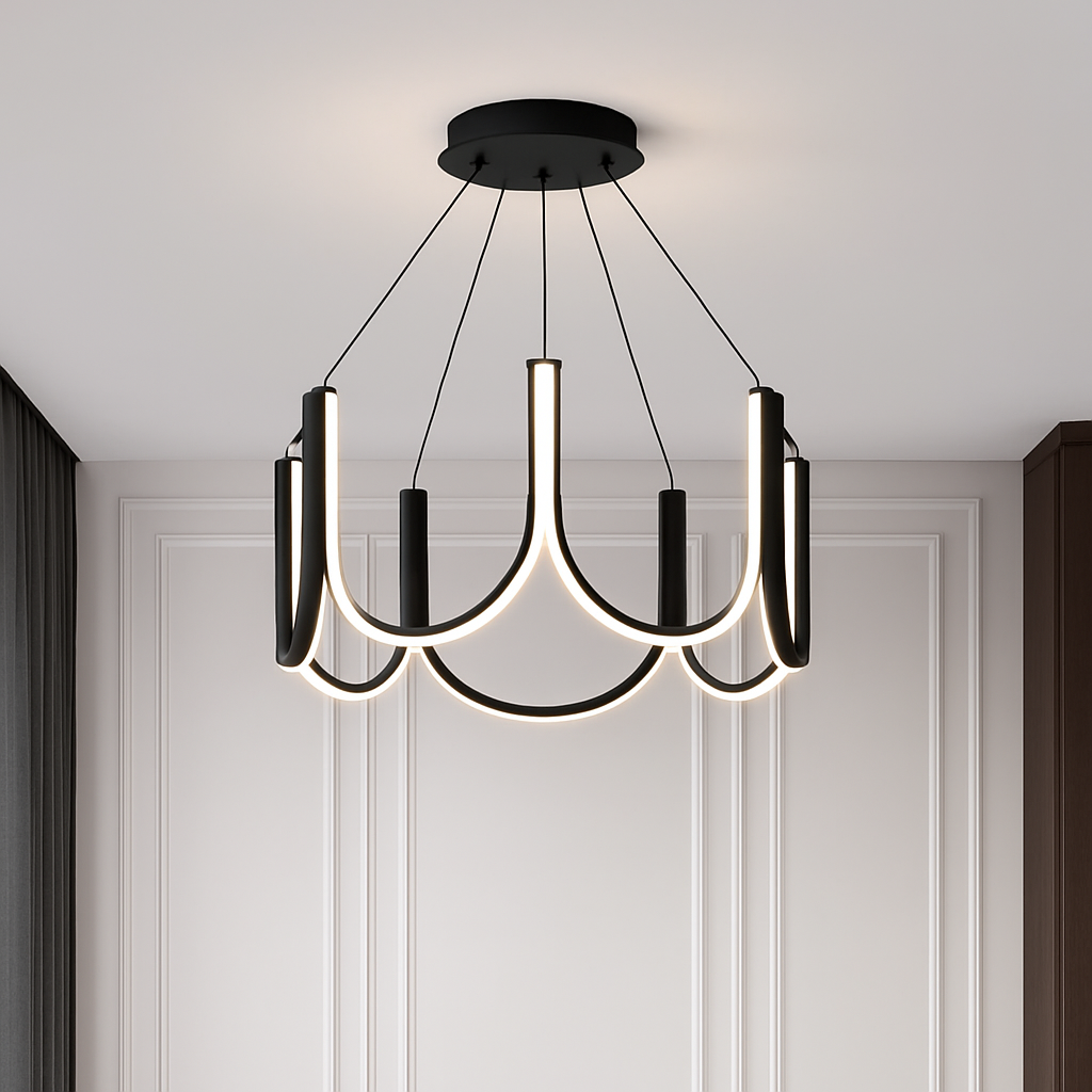 lustre led moderne en u pour décoration intérieure - vue 6 sur 9