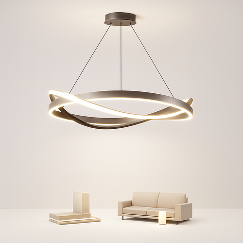 lustre led moderne pour éclairage intérieur suspension plafonnier - vue 3 sur 8