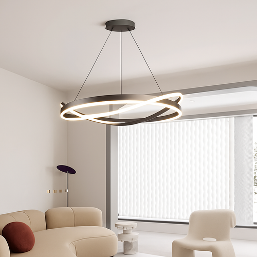 lustre led moderne pour éclairage intérieur suspension plafonnier - vue 4 sur 8