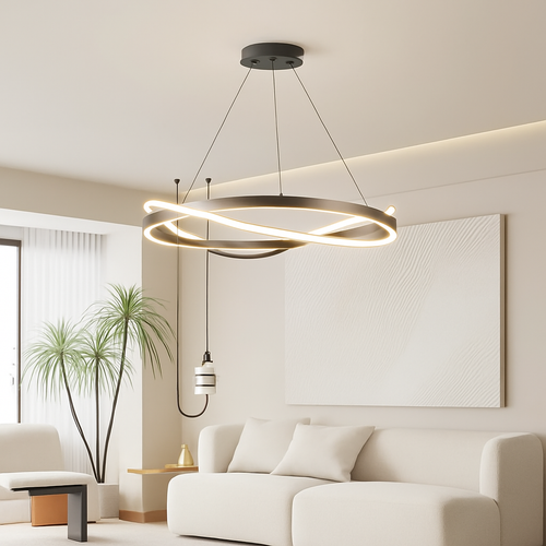 lustre led moderne pour éclairage intérieur suspension plafonnier - vue 5 sur 8