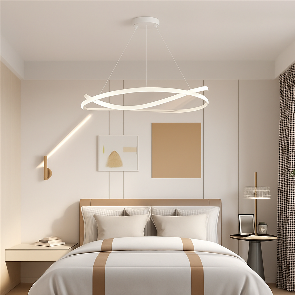 lustre led moderne pour éclairage intérieur suspension plafonnier - vue 5 sur 8