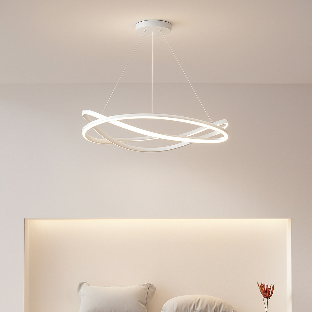 lustre led moderne pour éclairage intérieur suspension plafonnier - vue 7 sur 8