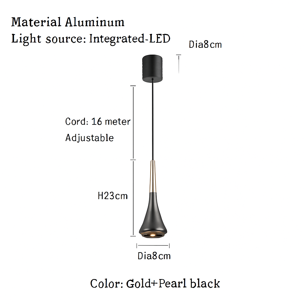 lustre led nordique anti-éblouissant en aluminium à intensité variable - vue 8 sur 8