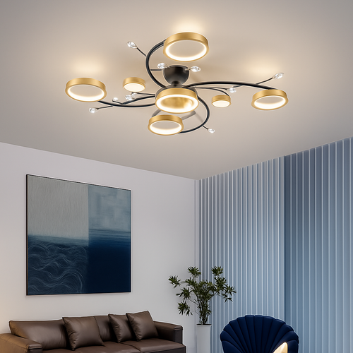 lustre led style nordique décoration maison luminaire suspendu - vue 4 sur 9
