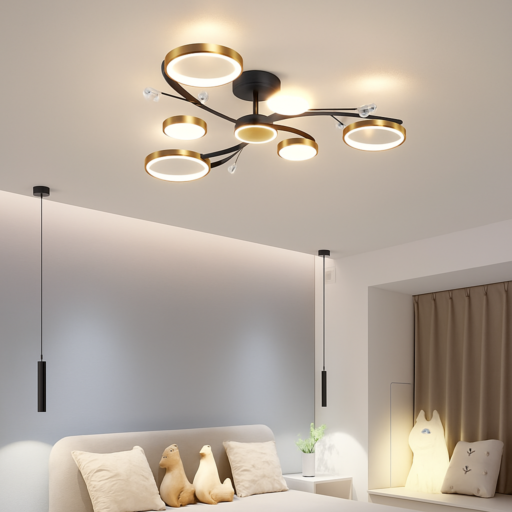 lustre led style nordique décoration maison luminaire suspendu - vue 5 sur 9