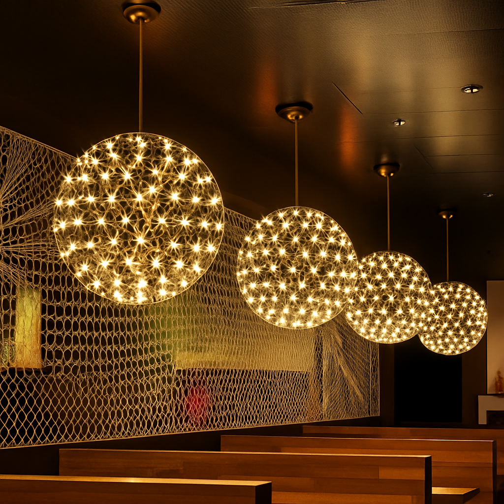 lustre led suspendu design moderne en forme de boule - vue 4 sur 8