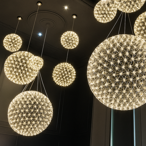 lustre led suspendu design moderne en forme de boule - vue 5 sur 8