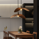 lustre à led wabi sabi en bois pour décoration intérieure