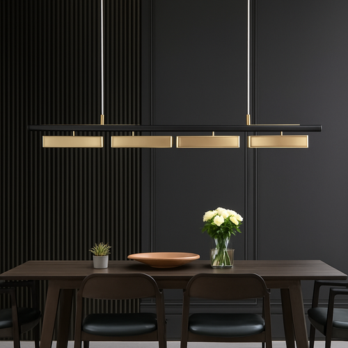 Lustre long de restaurant minimaliste moderne - vue 4 sur 7