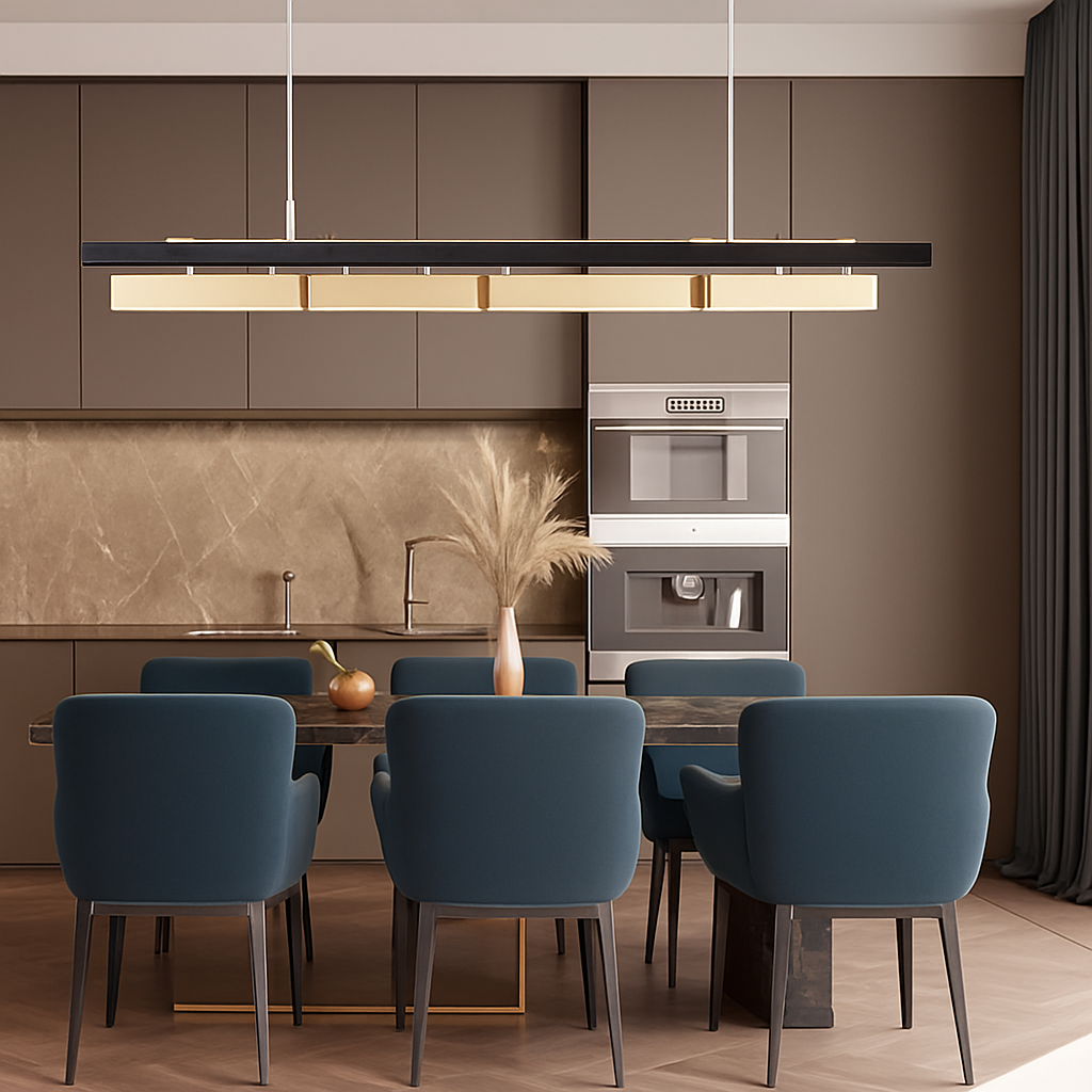 Lustre long de restaurant minimaliste moderne - vue 4 sur 7