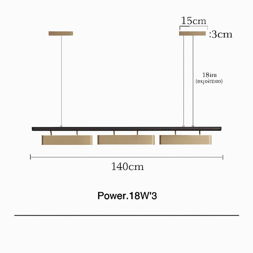 Lustre long de restaurant minimaliste moderne - vue 8 sur 7