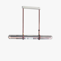 lustre long design moderne décoration maison led luxe cuir verre