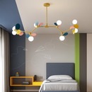 Lustre moderne avec lampes rondes colorées Kebya