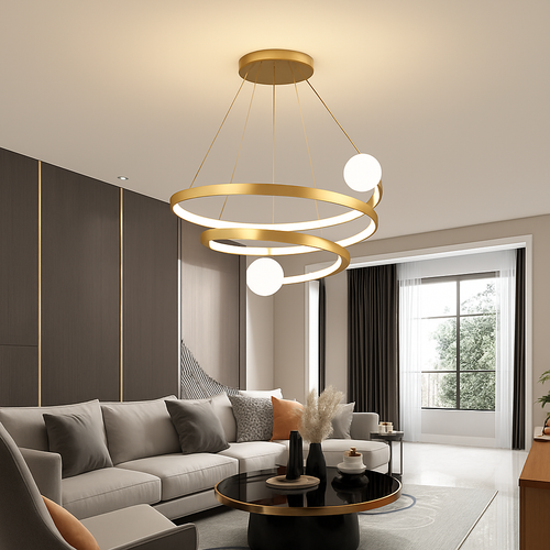 lustre moderne créatif en spirale pour décoration intérieure - vue 2 sur 15