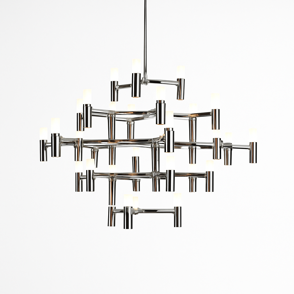 lustre moderne de luxe en métal éclairage suspendu réglable - vue 3 sur 25