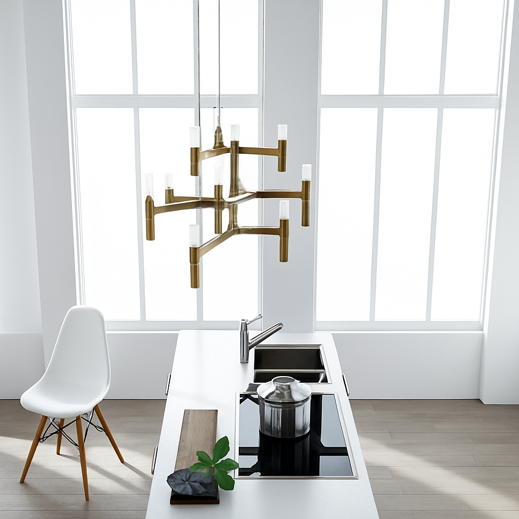 lustre moderne de luxe en métal éclairage suspendu réglable - vue 4 sur 25