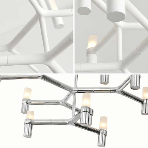lustre moderne de luxe en métal éclairage suspendu réglable - vue 7 sur 25