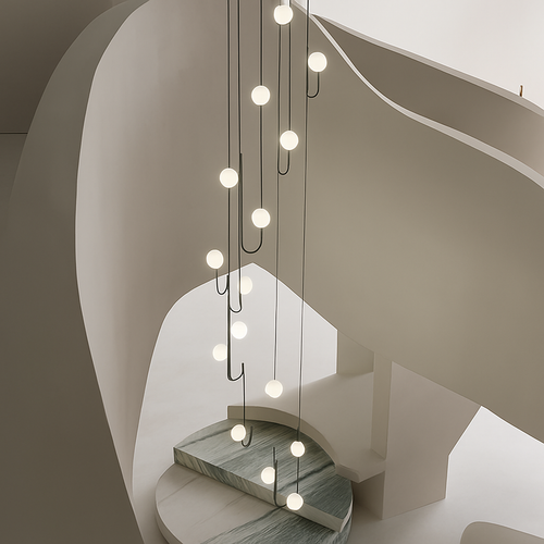 lustre moderne design avec éclairage à led créatif - vue 3 sur 14