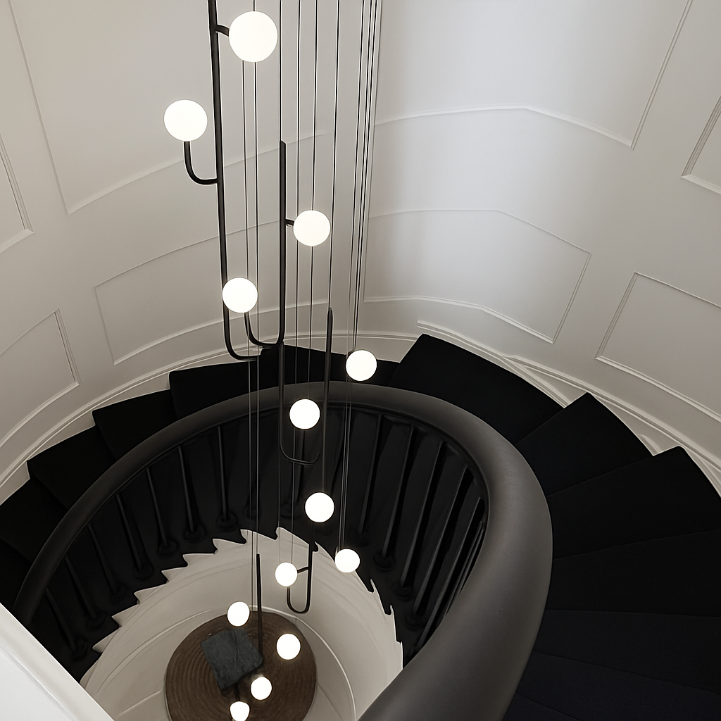 lustre moderne design avec éclairage à led créatif - vue 3 sur 14