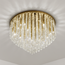 lustre moderne en acier led avec cristaux art déco