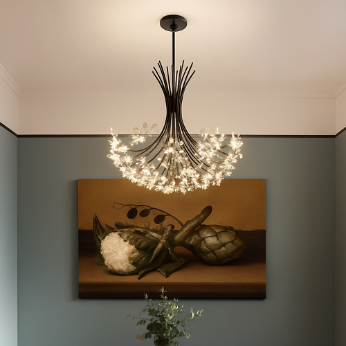 lustre moderne en cristal pissenlit éclairage design intérieur décoratif - vue 2 sur 10