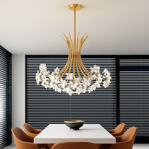 lustre moderne en cristal pissenlit éclairage design intérieur décoratif - vue 5 sur 10