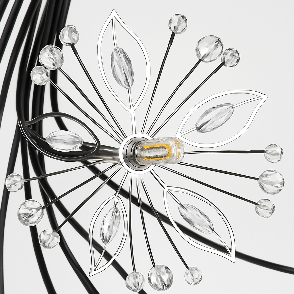lustre moderne en cristal pissenlit éclairage design intérieur décoratif - vue 6 sur 10
