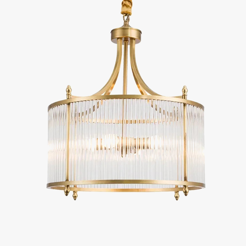lustre moderne en cuivre avec tubes de verre 2 modèles disponibles