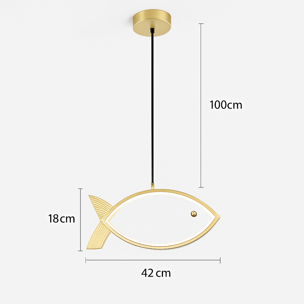 lustre moderne en fer forgé décoration poisson art nordique - vue 10 sur 15