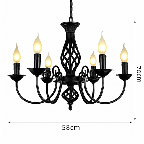 lustre moderne en fer forgé pour décoration intérieure élégante - vue 6 sur 6