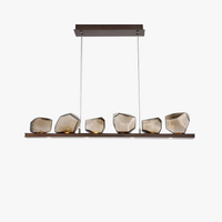 lustre moderne en pierre et verre élégant pour décoration intérieure