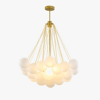 lustre moderne en verre avec boules led pour décoration