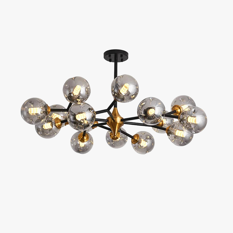 lustre moderne en verre avec éclairage led élégant