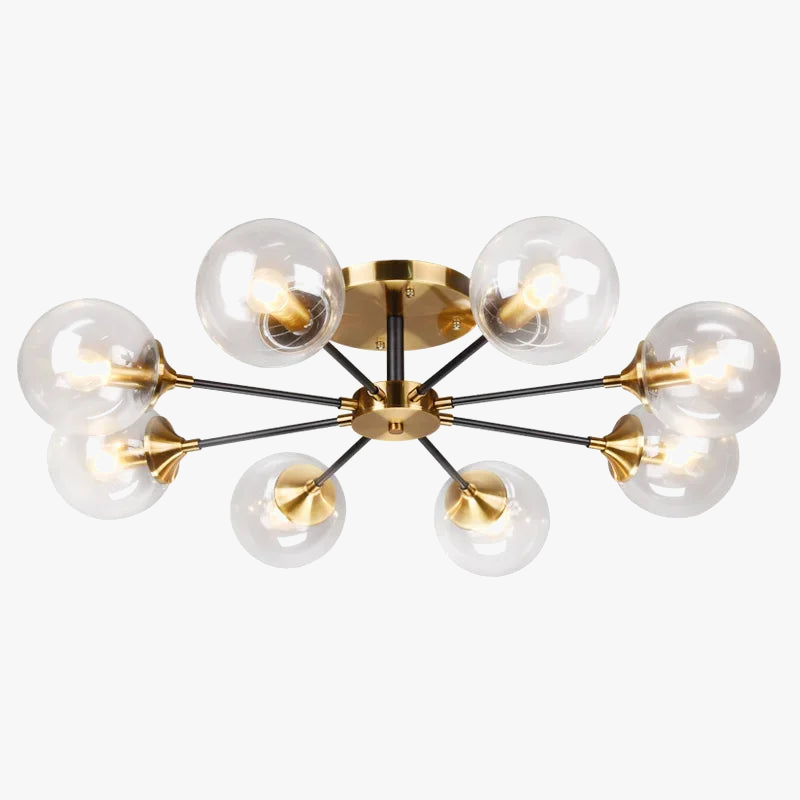 lustre moderne en verre boule pour un éclairage élégant