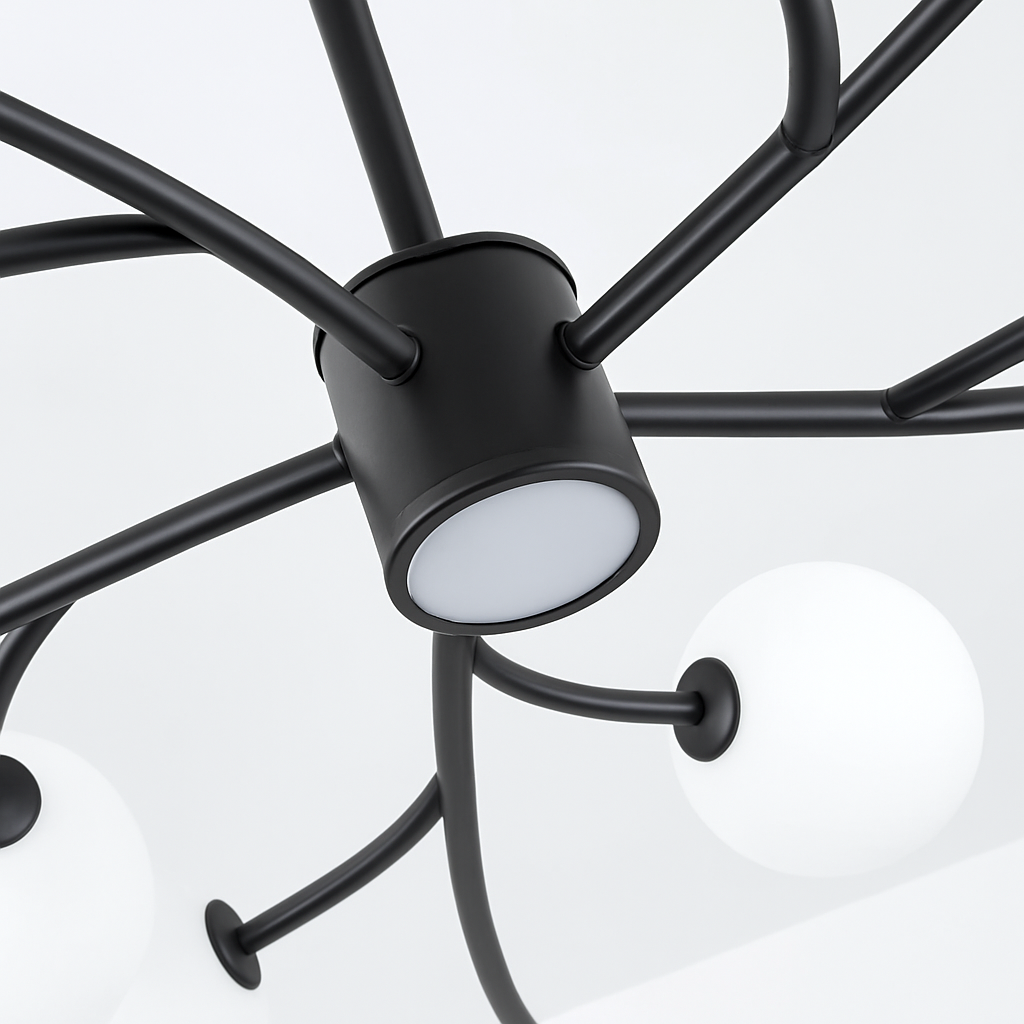 lustre moderne en verre led avec suspension pour décoration maison - vue 6 sur 13