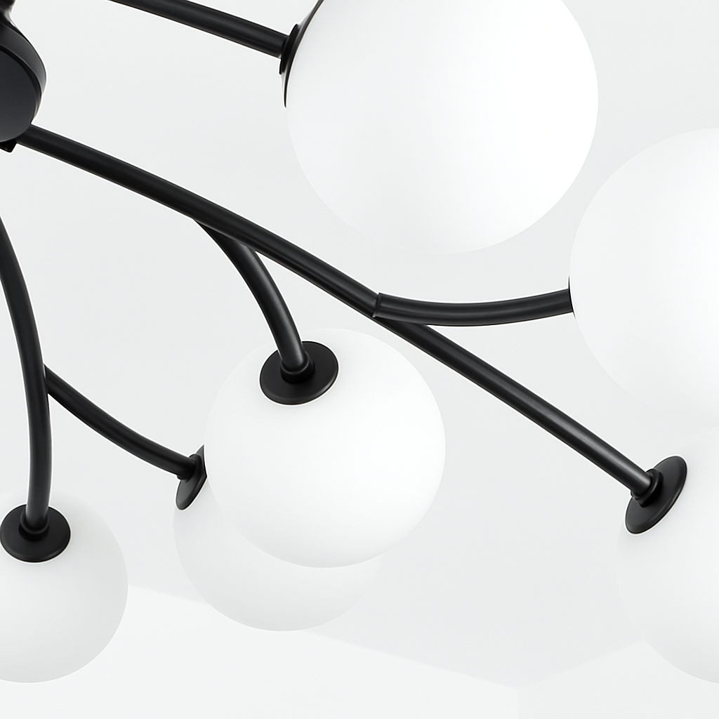 lustre moderne en verre led avec suspension pour décoration maison - vue 7 sur 13
