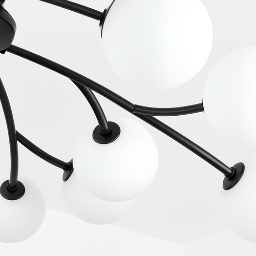 lustre moderne en verre led avec suspension pour décoration maison - vue 8 sur 13