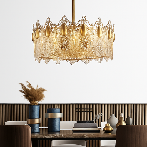 lustre moderne en verre pour décoration intérieure élégante - vue 2 sur 9