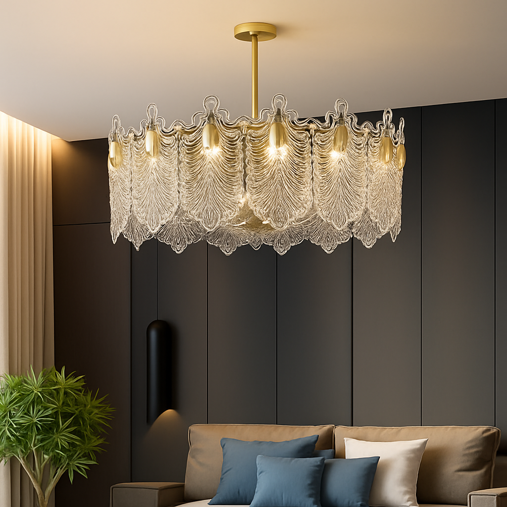 lustre moderne en verre pour décoration intérieure élégante - vue 5 sur 9