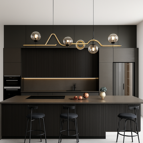 lustre moderne en verre pour restaurant et bar - vue 3 sur 11