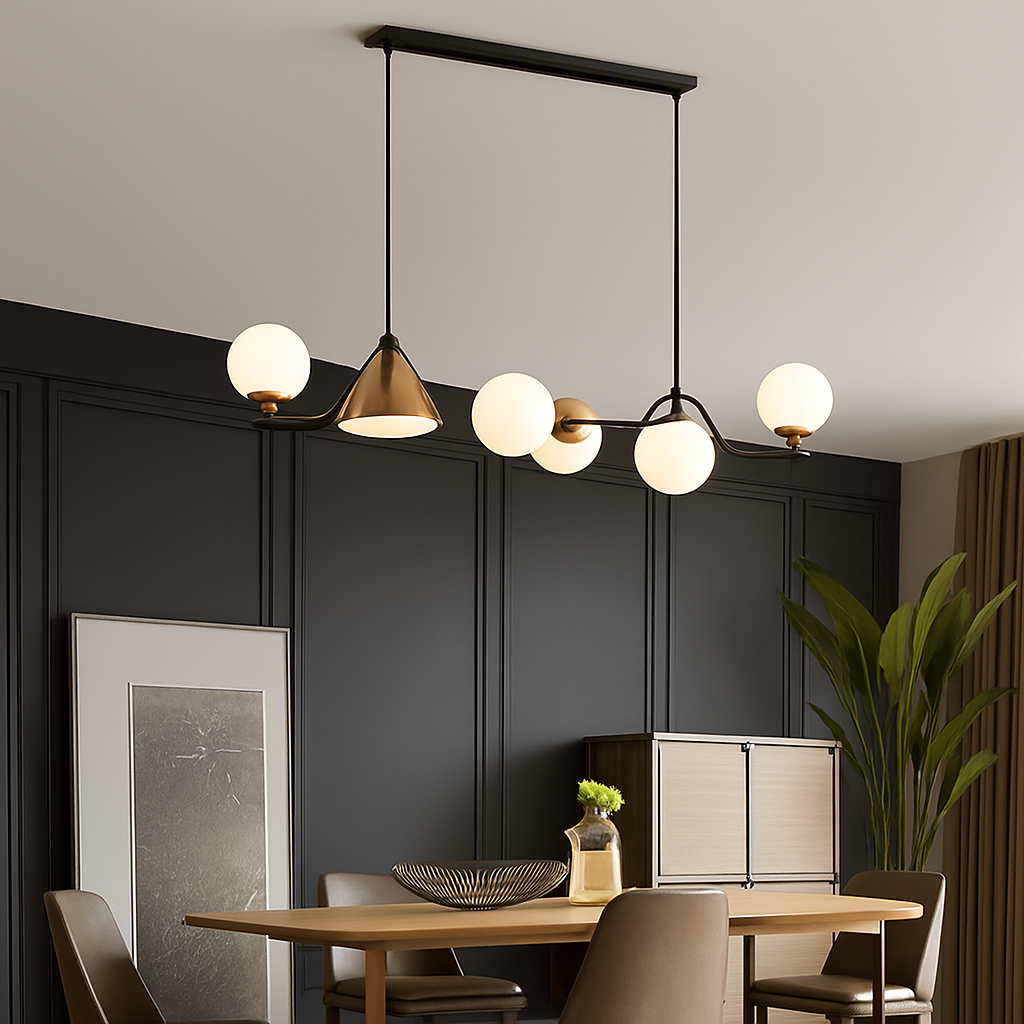 lustre moderne en verre pour restaurant et bar - vue 3 sur 11