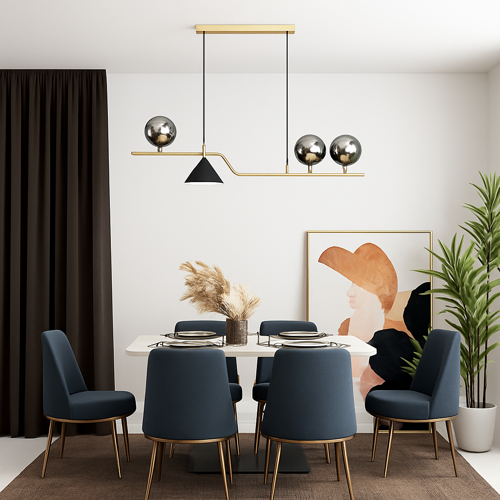 lustre moderne en verre pour restaurant et bar - vue 5 sur 11
