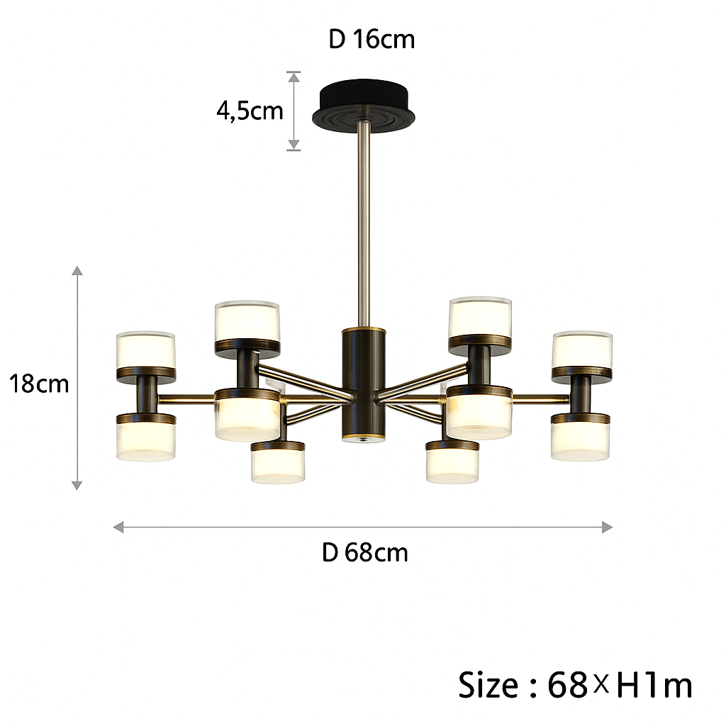 lustre moderne haut de gamme avec télécommande et gradation