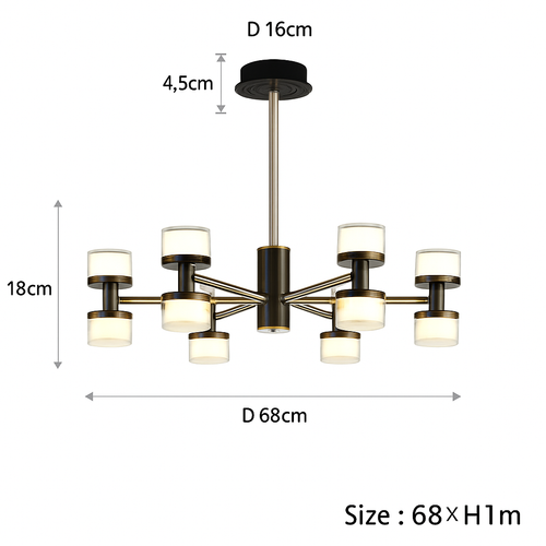 lustre moderne haut de gamme avec télécommande et gradation