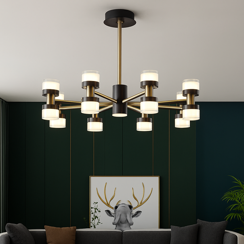 lustre moderne haut de gamme avec télécommande et gradation - vue 5 sur 11