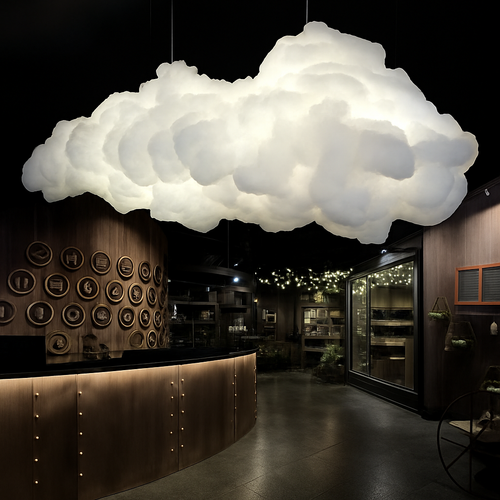 lustre moderne led en forme de nuage flottant pour restaurant - vue 3 sur 25